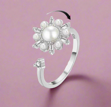 Load image into Gallery viewer, Pearl Anti Stress/Anti Anxiety Fidget Spinner Ring