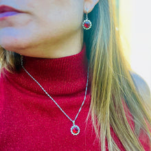 Load image into Gallery viewer, Zircon Color Pendant Necklace & Earrings Set