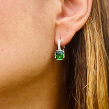 Load image into Gallery viewer, Emerald Zircon Dangling Earrings
