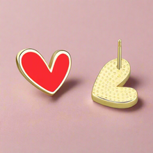 Load image into Gallery viewer, Love Heart Shell Stud Earrings