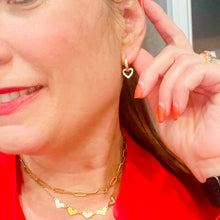 Load image into Gallery viewer, Dangling Zirconia Heart Huggie Hoop Earrings