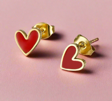 Load image into Gallery viewer, Love Heart Shell Stud Earrings