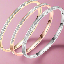 Load image into Gallery viewer, Pave Crystals Cuff Bangle Bracelet