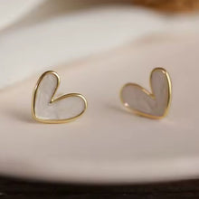 Load image into Gallery viewer, Love Heart Shell Stud Earrings