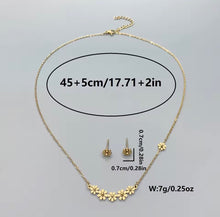Load image into Gallery viewer, Mini Daisy Flower Necklace and Earrings Set