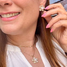 Load image into Gallery viewer, Zircon Pearl Flower Necklace & Earrings Set