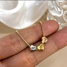 Load image into Gallery viewer, Triple Tri-Color Heart Beads Necklace