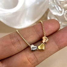 Load image into Gallery viewer, Triple Tri-Color Heart Beads Necklace
