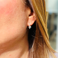 Load image into Gallery viewer, Mini Zircon Cross Buckle Hoop Earrings