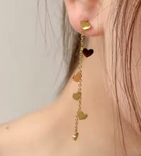 Load image into Gallery viewer, Long Tassel Dangling Heart Earrings
