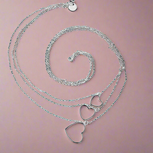 Load image into Gallery viewer, Triple Hearts Dangling Necklaces