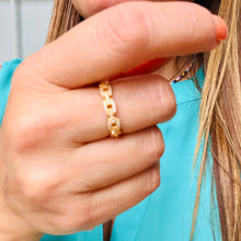 Load image into Gallery viewer, Twist Chain Open Zircon Ring