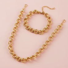 Load image into Gallery viewer, Round Twisted Link Chain Necklace & Bracelet Set