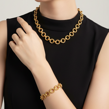 Load image into Gallery viewer, Round Twisted Link Chain Necklace & Bracelet Set
