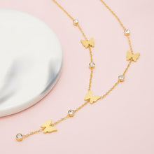 Load image into Gallery viewer, Sparkling Cascading Butterfly Zircon Necklace