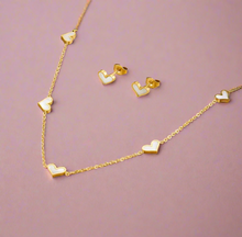 Load image into Gallery viewer, Mini Shell Heart Necklace & Earring Set