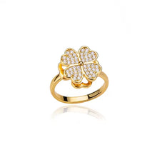 Load image into Gallery viewer, Zircon Four Clover Anti Stress/Anti Anxiety Fidget Ring