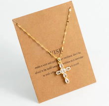 Load image into Gallery viewer, Princess Cut Zircon Cross Necklace