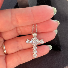 Load image into Gallery viewer, Zircon Baguette Cross Necklace