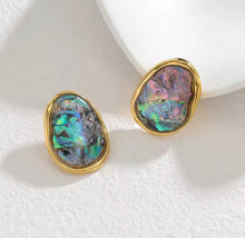Load image into Gallery viewer, Abalone Shell Stud Earrings