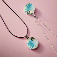Load image into Gallery viewer, Round Glass Butterfly Pendant Necklace