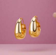 Load image into Gallery viewer, Dome Hoop Earrings