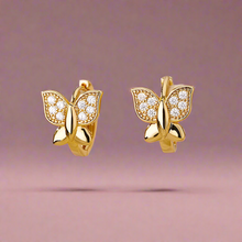 Load image into Gallery viewer, Zircon Butterfly Hoops
