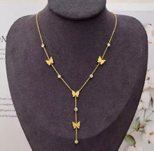 Load image into Gallery viewer, Sparkling Cascading Butterfly Zircon Necklace
