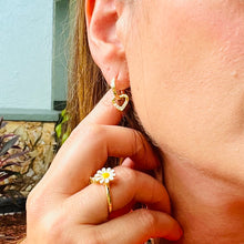 Load image into Gallery viewer, Dangling Zirconia Heart Huggie Hoop Earrings