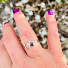 Load image into Gallery viewer, Anti-Stress/ Anti-Anxiety Star & Moon Fidget Spinner Ring