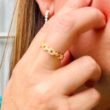 Load image into Gallery viewer, Twist Chain Open Zircon Ring