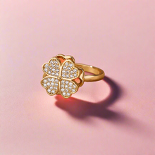 Load image into Gallery viewer, Zircon Four Clover Anti Stress/Anti Anxiety Fidget Ring