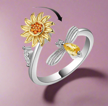 Load image into Gallery viewer, Flower with Bird Anti-Anxiety/ Anti-Stress Fidget Spinner Ring