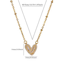 Load image into Gallery viewer, Baguette Filled Heart Necklace