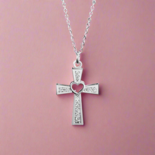 Load image into Gallery viewer, Heart Cross Necklace