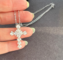Load image into Gallery viewer, Zircon Baguette Cross Necklace