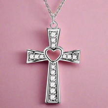 Load image into Gallery viewer, Heart Cross Necklace