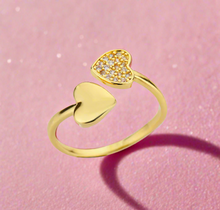 Load image into Gallery viewer, Kissing Hearts Zircon Ring