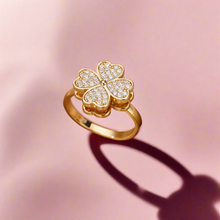 Load image into Gallery viewer, Zircon Four Clover Anti Stress/Anti Anxiety Fidget Ring