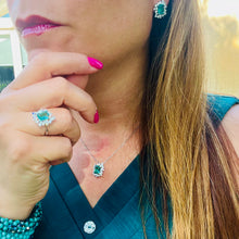 Load image into Gallery viewer, Green Princess Cut Jewelry Set
