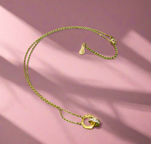 Load image into Gallery viewer, Gold Timeless Circle Crystal Roman Numeral Necklace