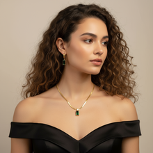 Load image into Gallery viewer, Emerald Green Necklace & Earrings Set