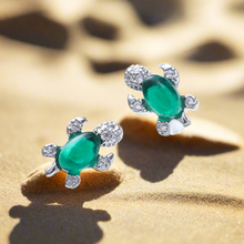 Load image into Gallery viewer, Green Turtle Stud Earrings