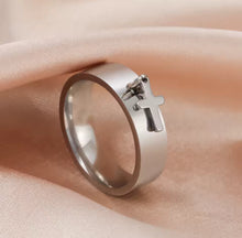 Load image into Gallery viewer, Dangling Cross Ring
