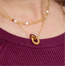 Load image into Gallery viewer, Gold Timeless Circle Crystal Roman Numeral Necklace