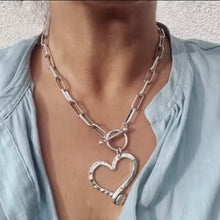 Load image into Gallery viewer, Big Heart Paperclip Necklace