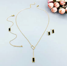 Load image into Gallery viewer, Rectangular Shell Necklace, Bracelet & Earrings Set