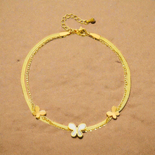 Load image into Gallery viewer, 3 Butterflies Double Anklet