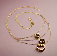 Load image into Gallery viewer, Triple Hearts Dangling Necklaces