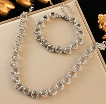 Load image into Gallery viewer, Round Twisted Link Chain Necklace & Bracelet Set